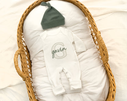 Newborn Baby Boy Coming Home Outfit Personalized Coming Home Outfit Embroidered Baby Boy Gift for Baby Shower