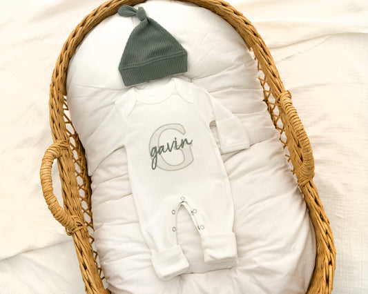 Newborn Baby Boy Coming Home Outfit Personalized Coming Home Outfit Embroidered Baby Boy Gift for Baby Shower