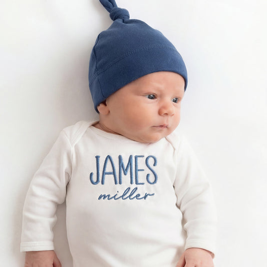 Baby Boy Coming Home Outfit with Hat and Matching Blanket