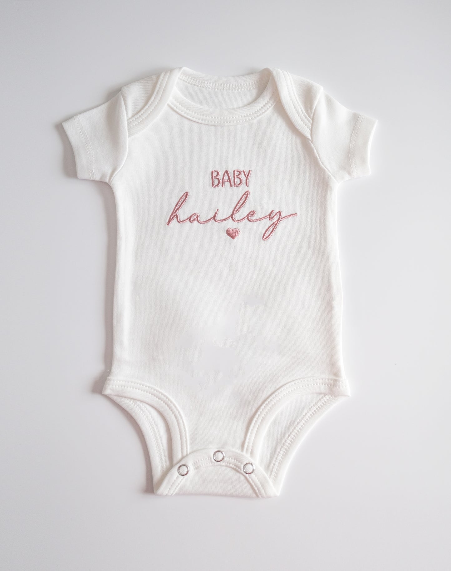 Personalized Bodysuit Embroidered with heart