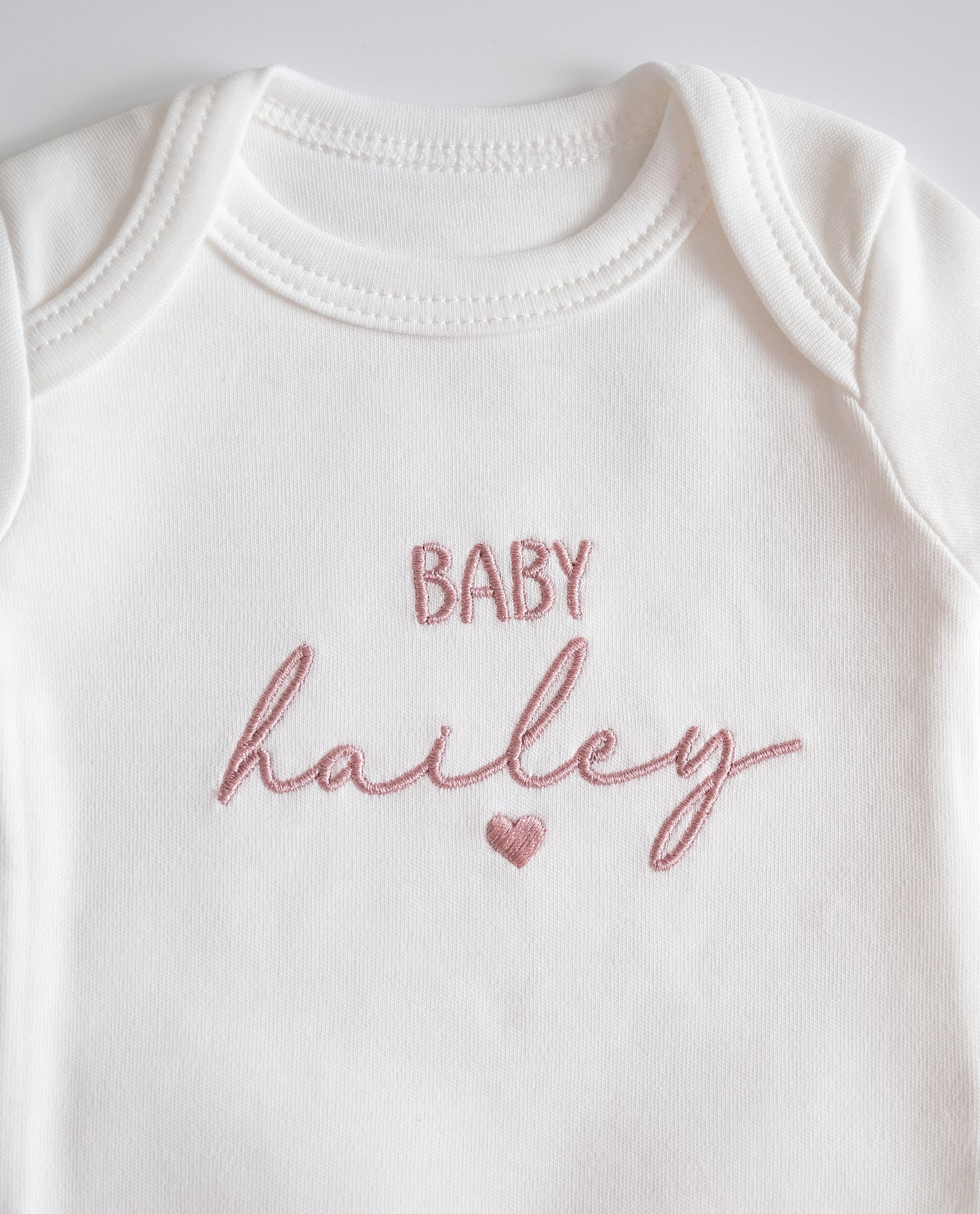 Personalized Bodysuit Embroidered with heart