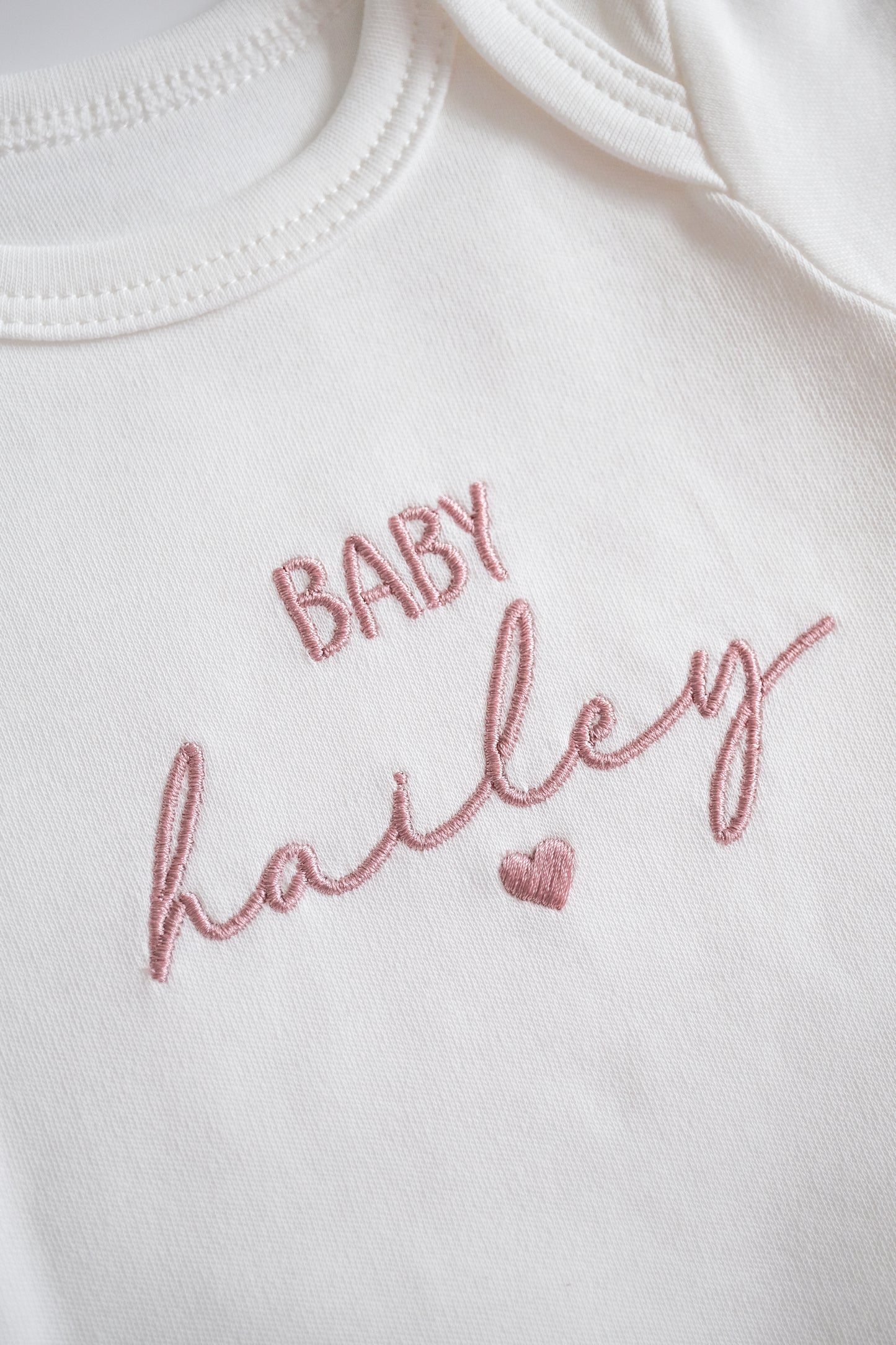 Personalized Bodysuit Embroidered with heart