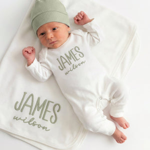 Baby Boy Newborn Coming Home Outfit Embroidered Gift for Baby Shower Organic Cotton Baby Boy Set