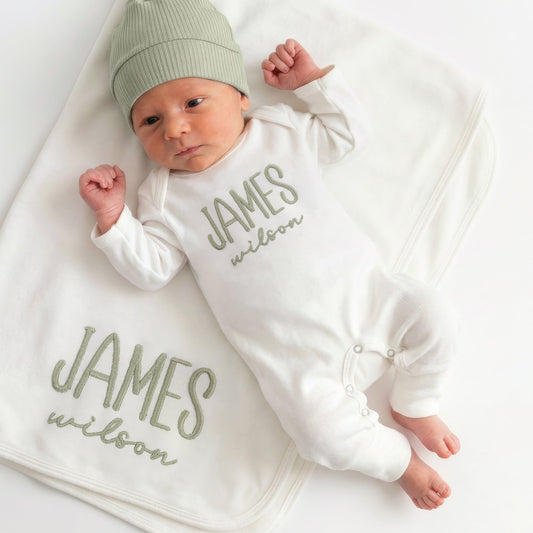 Baby Boy Newborn Coming Home Outfit Embroidered Gift for Baby Shower Organic Cotton Baby Boy Set - Linka Baby
