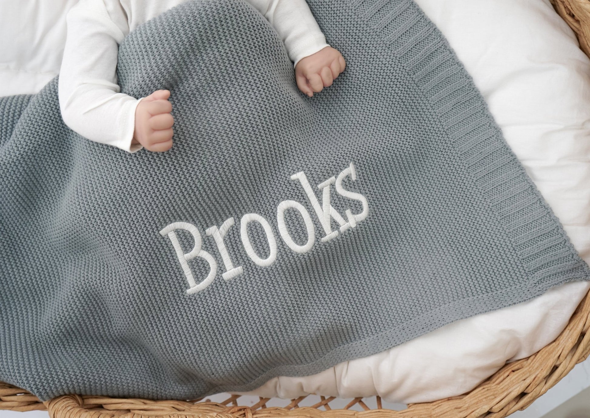 Baby Name Blanket Custom, Embroidered Baby Swaddle, Baby Shower Gift, Newborn Gift, Newborn Name Blanket - Linka Baby