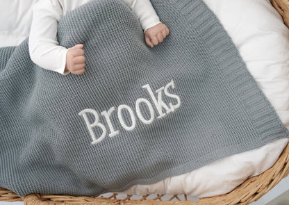 Baby Name Blanket Custom, Embroidered Baby Swaddle, Baby Shower Gift, Newborn Gift, Newborn Name Blanket - Linka Baby