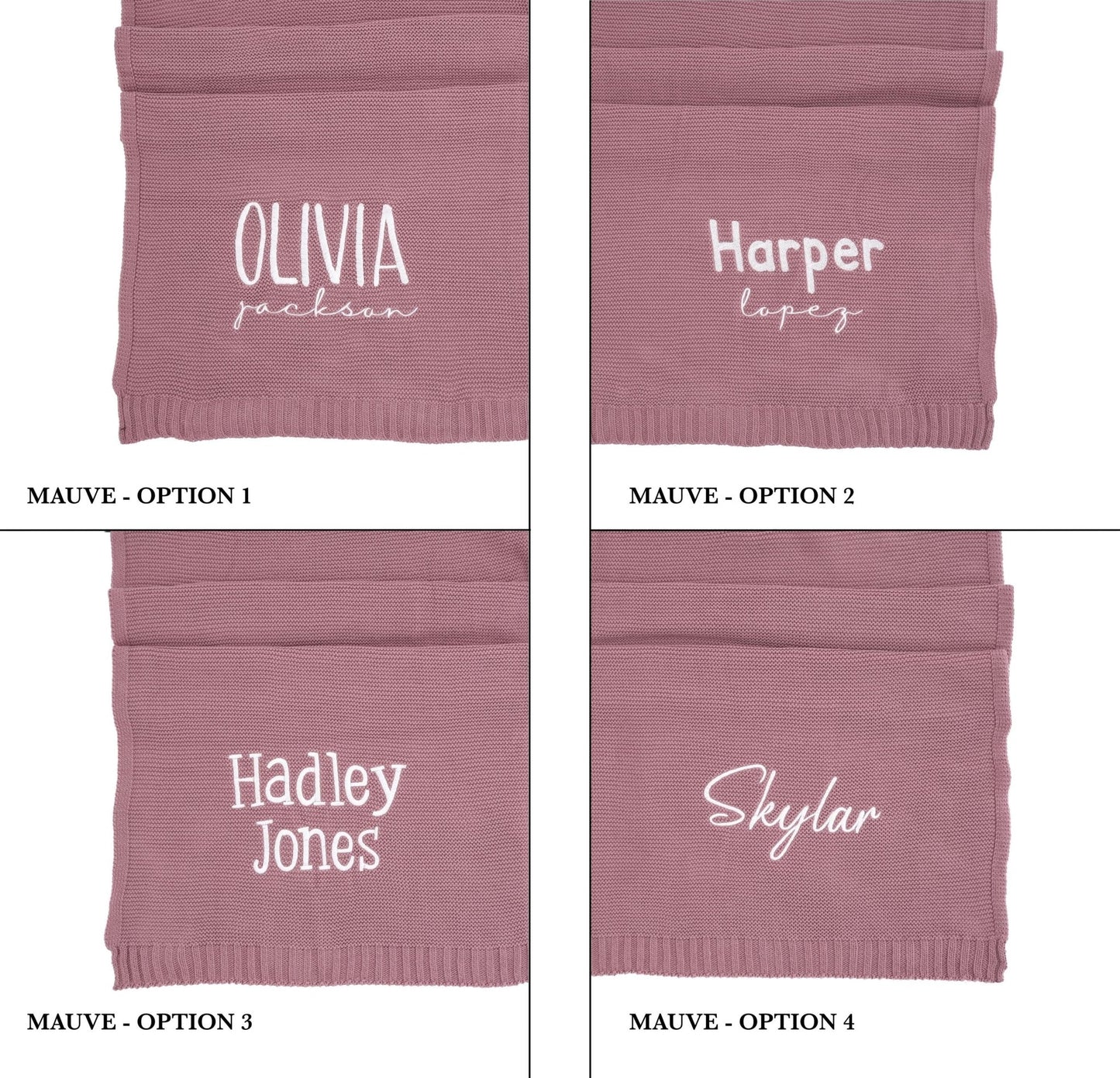 Baby Name Blanket Custom Embroidery knit blanket for baby girl Personalized - Linka Baby