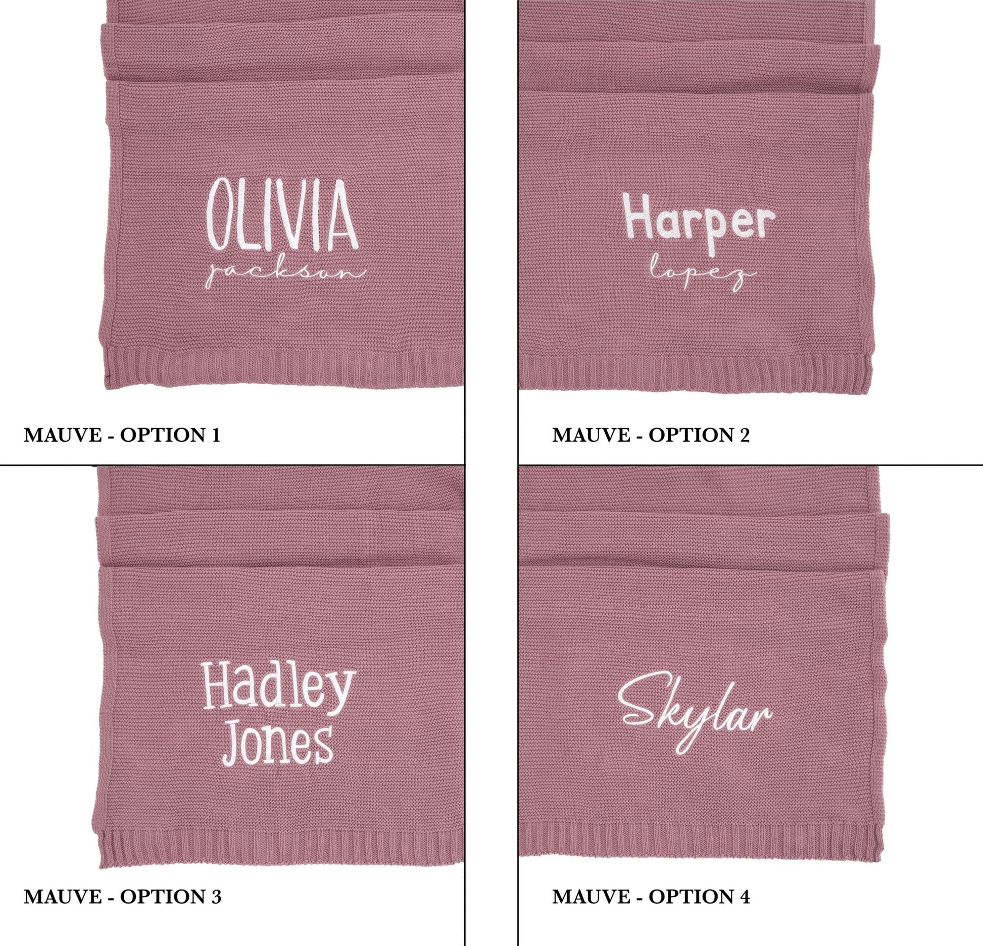 Baby Name Blanket Custom Embroidery knit blanket for baby girl Personalized - Linka Baby