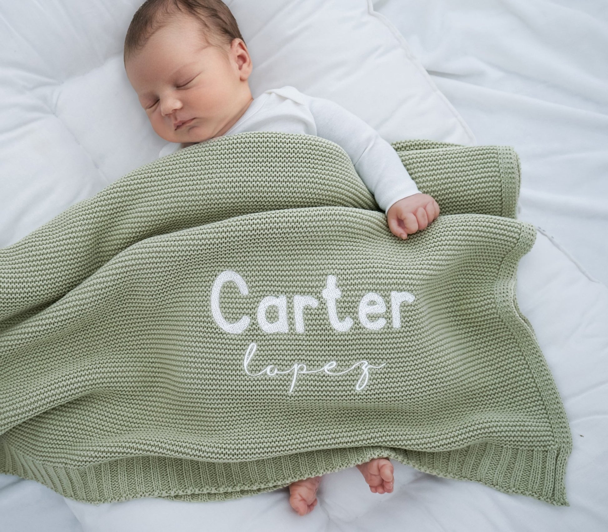 Baby Name Blanket, Embroidered Baby Swaddle, Baby Shower Gift, Newborn Gift, Newborn Name Blanket - Linka Baby
