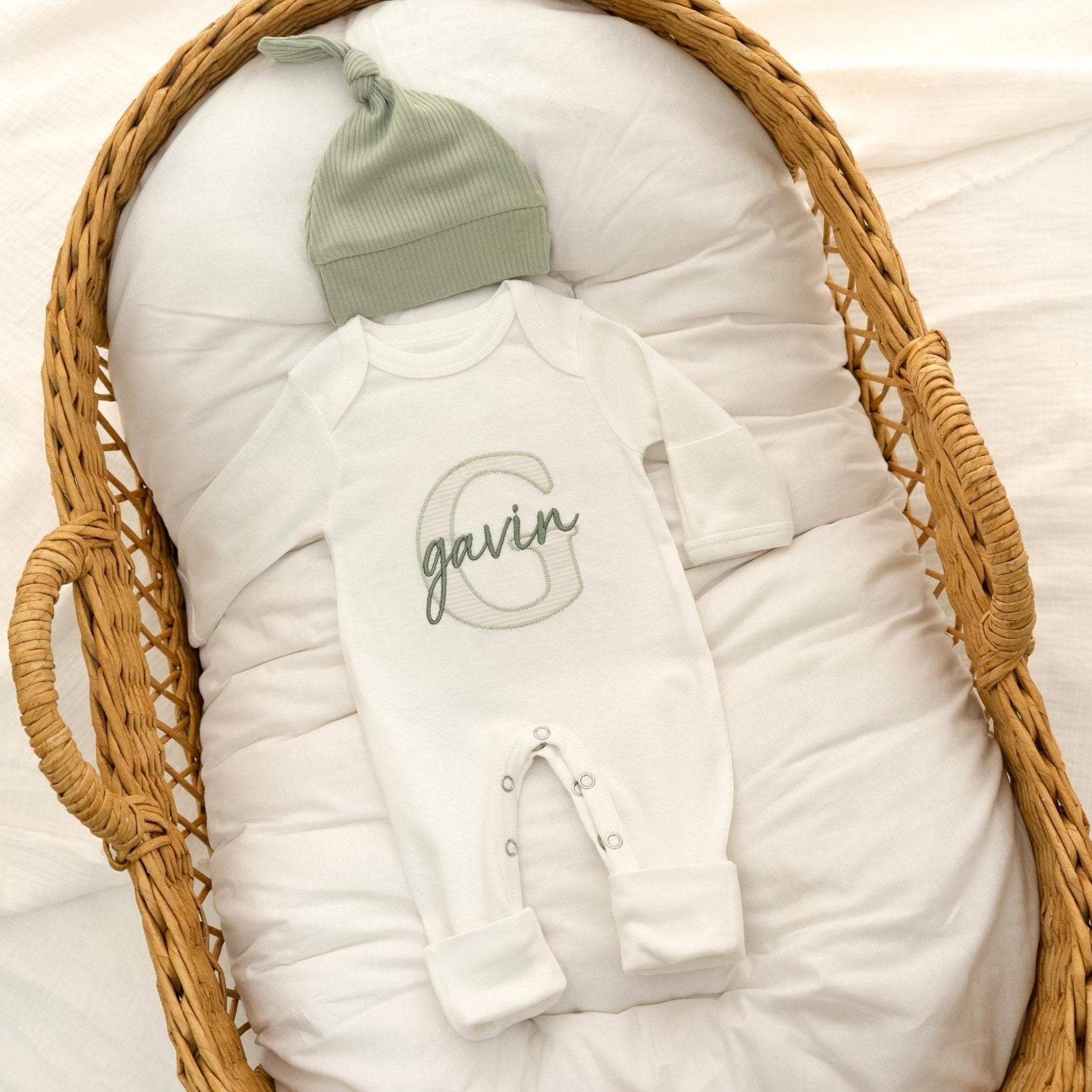 Going Home Hospital Outfit Newborn Baby Boy Sleeper Embroidered Hospital Outfit - Linka Baby