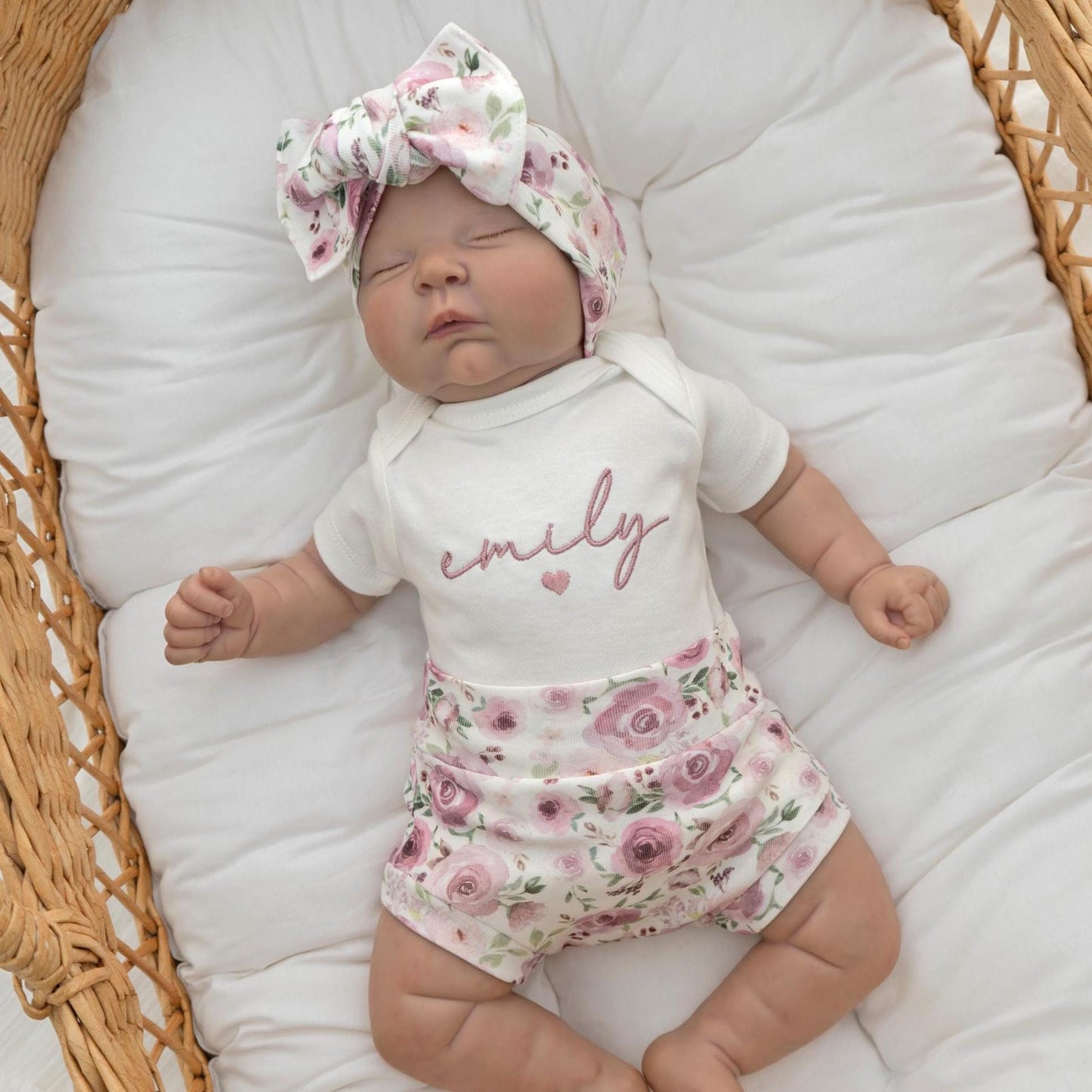 Newborn Baby Girl Outfit Gift For Baby Baby Girl Hospital Outfit Gıft for Mom-to-be Personalized With Name Matching Set