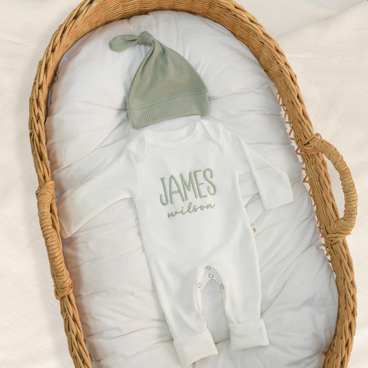 Baby Boy Newborn Coming Home Outfit Embroidered Gift for Baby Shower Organic Cotton Baby Boy Set