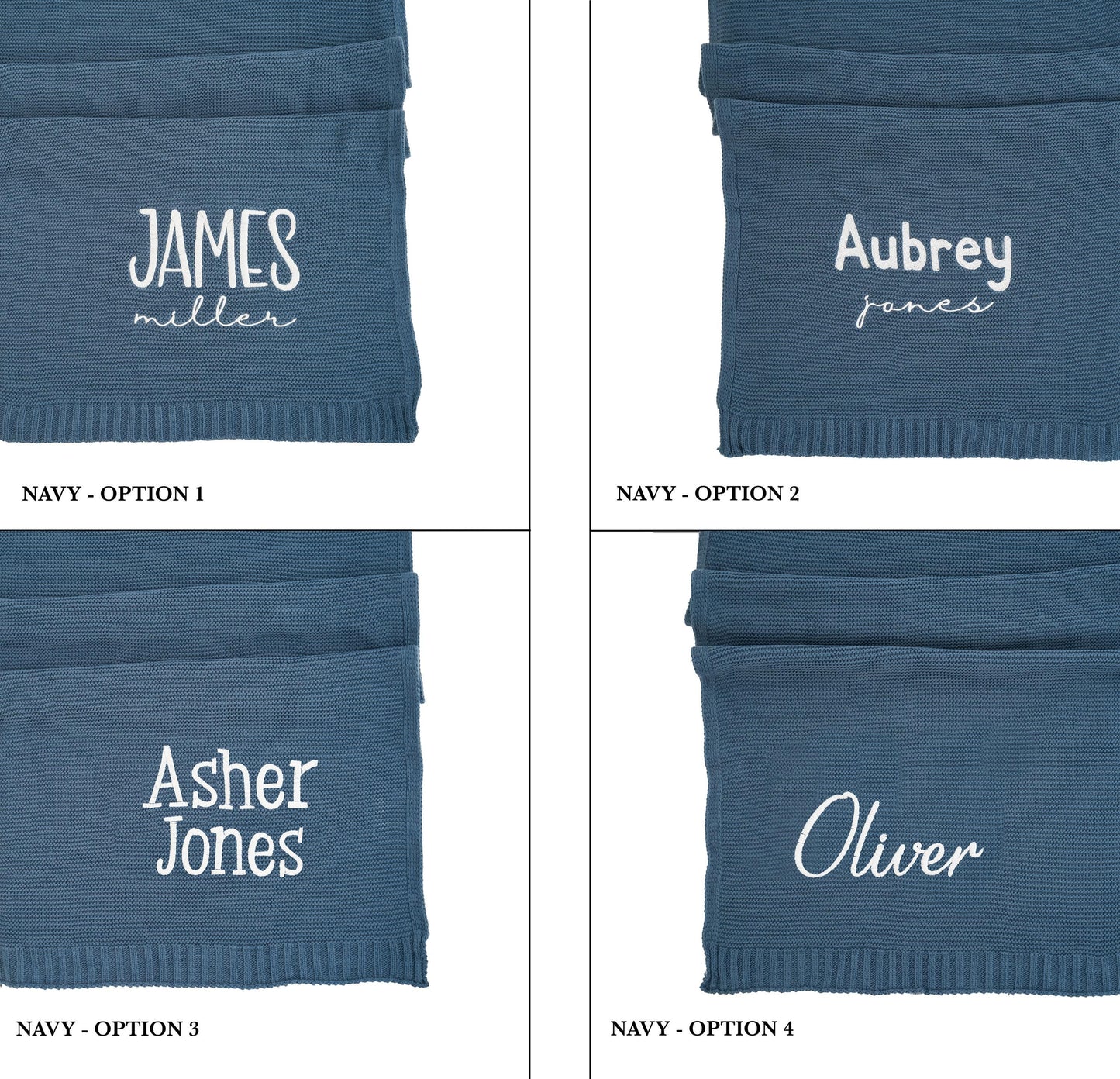 Neutral Baby Blanket with Name Custom Embroidered Personalized Newborn Swaddle Baby Shower Gift Knit Blanket First Christmas