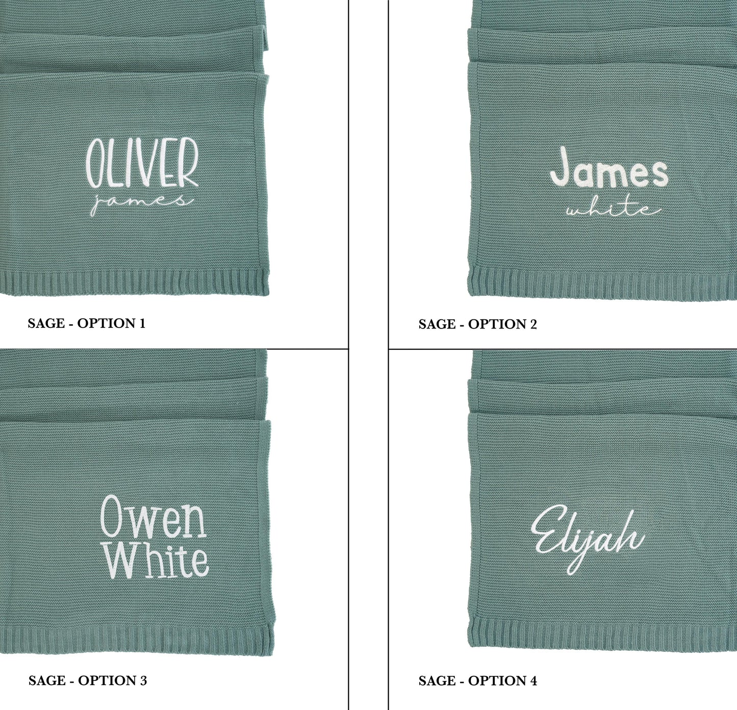 Neutral Baby Blanket with Name Custom Embroidered Personalized Newborn Swaddle Baby Shower Gift Knit Blanket First Christmas