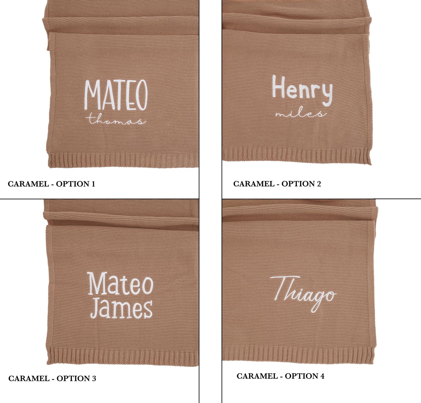 Neutral Baby Blanket with Name Custom Embroidered Personalized Newborn Swaddle Baby Shower Gift Knit Blanket First Christmas