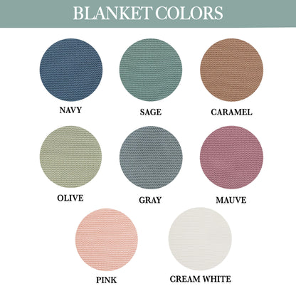 Neutral Baby Blanket with Name Custom Embroidered Personalized Newborn Swaddle Baby Shower Gift Knit Blanket First Christmas