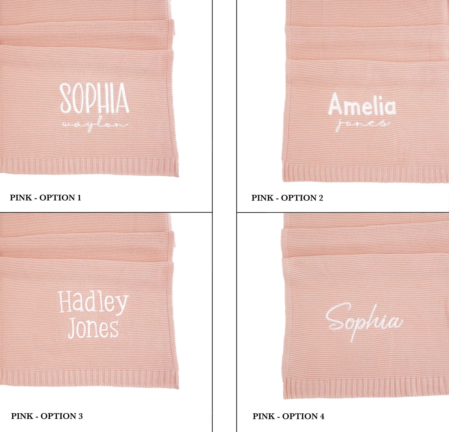 Baby Name Blanket Custom Embroidery knit blanket for baby girl Personalized Keepsake Newborn Christmas Gift