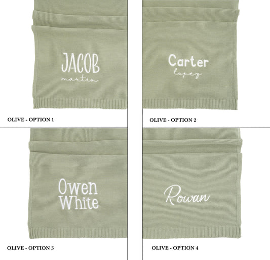 Baby Name Blanket, Embroidered Baby Swaddle, Baby Shower Gift, Newborn Gift, Newborn Name Blanket