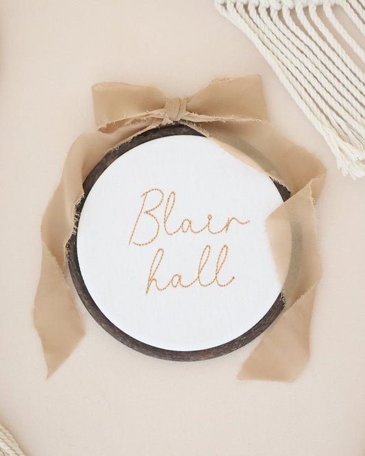 Personalized Embroidered Baby Name Sign – Birth Announcement Sign & Nursery Decor, Cream